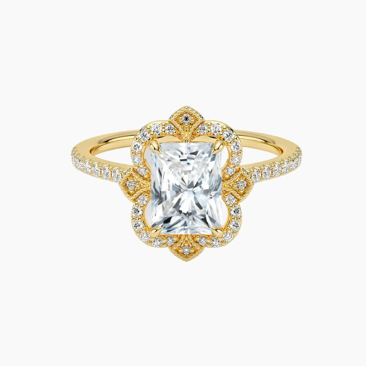 Ravenna Radiant 2 Carat Lab Grown Diamond Engagement Ring in 18K Yellow Gold