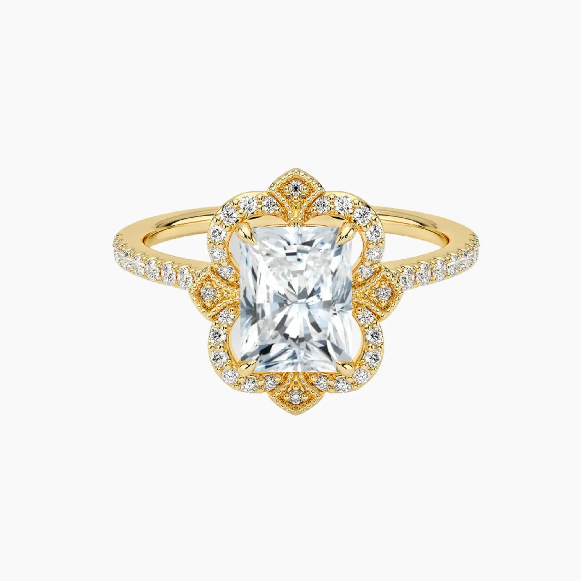 Ravenna Radiant Diamond Ring Setting in 14K White Gold
