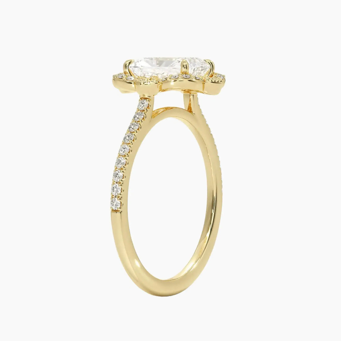 Ravenna Radiant Diamond Ring Setting in 14K White Gold