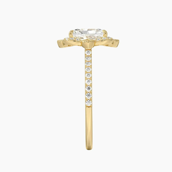 Ravenna Radiant 1 Carat Lab Grown Diamond Engagement Ring in 14K Rose Gold