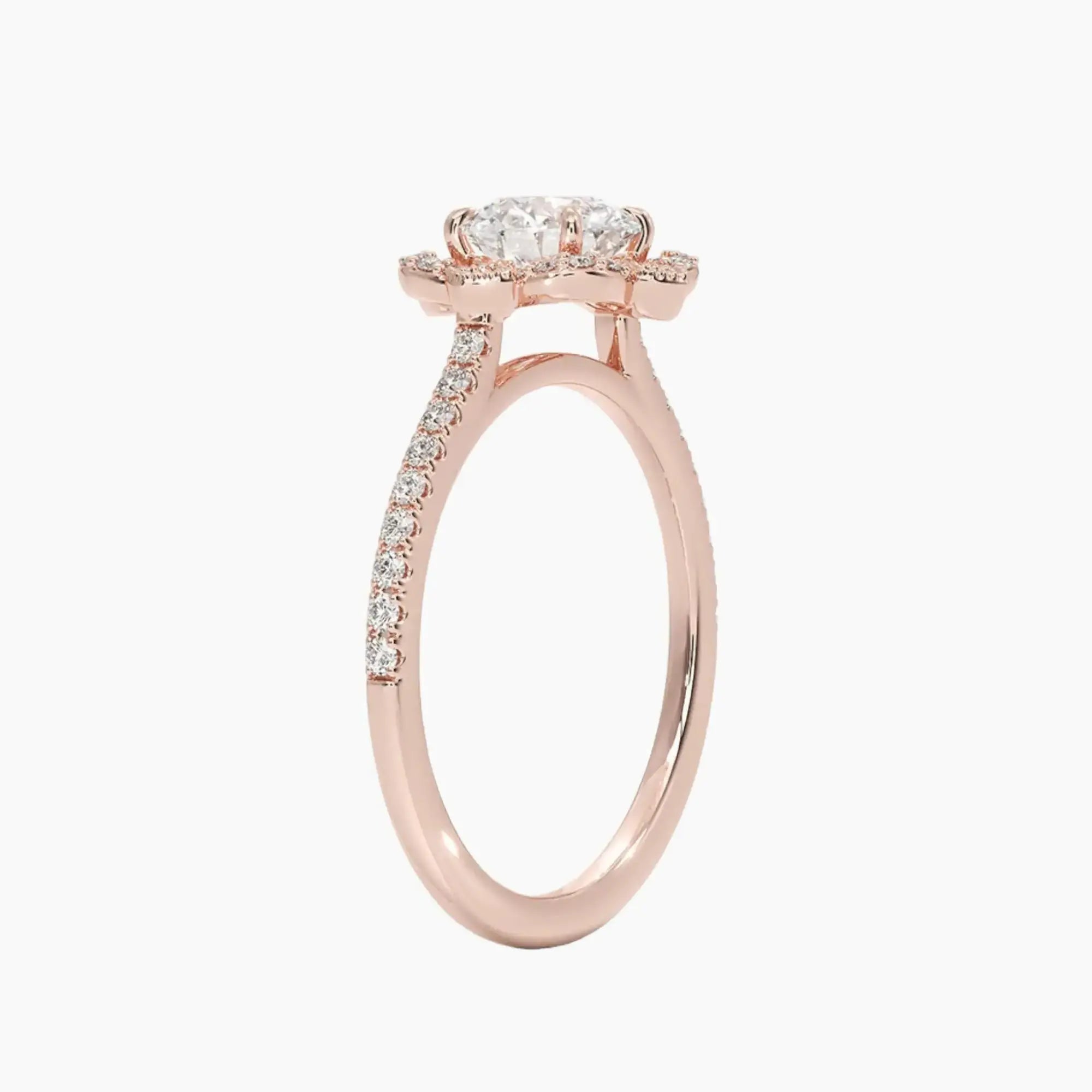 Ravenna Round Diamond Ring Setting in 14K White Gold