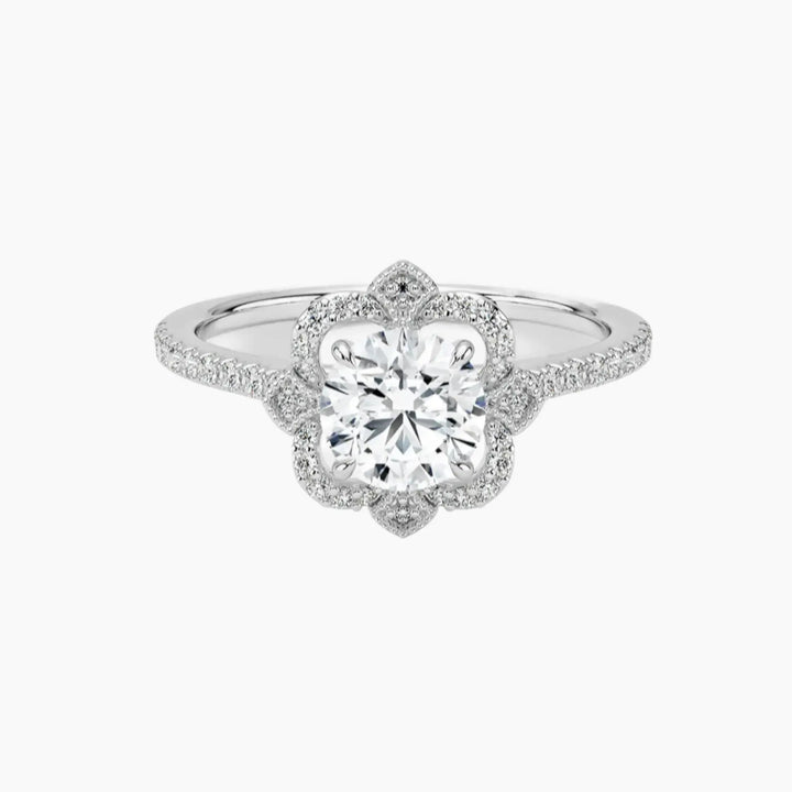 Ravenna Round 1.5 Carat Lab Grown Diamond Engagement Ring in 18K White Gold