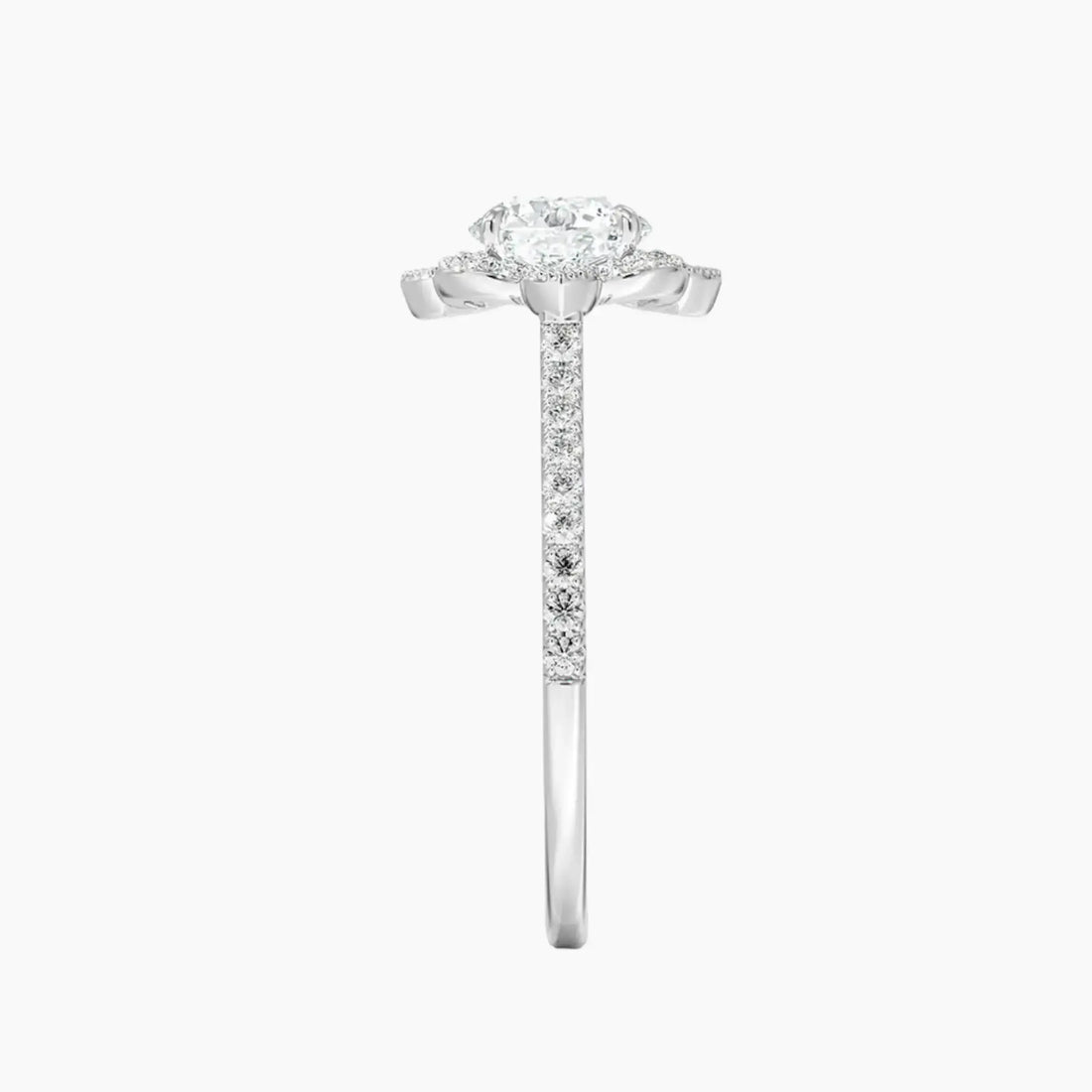 Ravenna Round Diamond Ring Setting in 18K White Gold