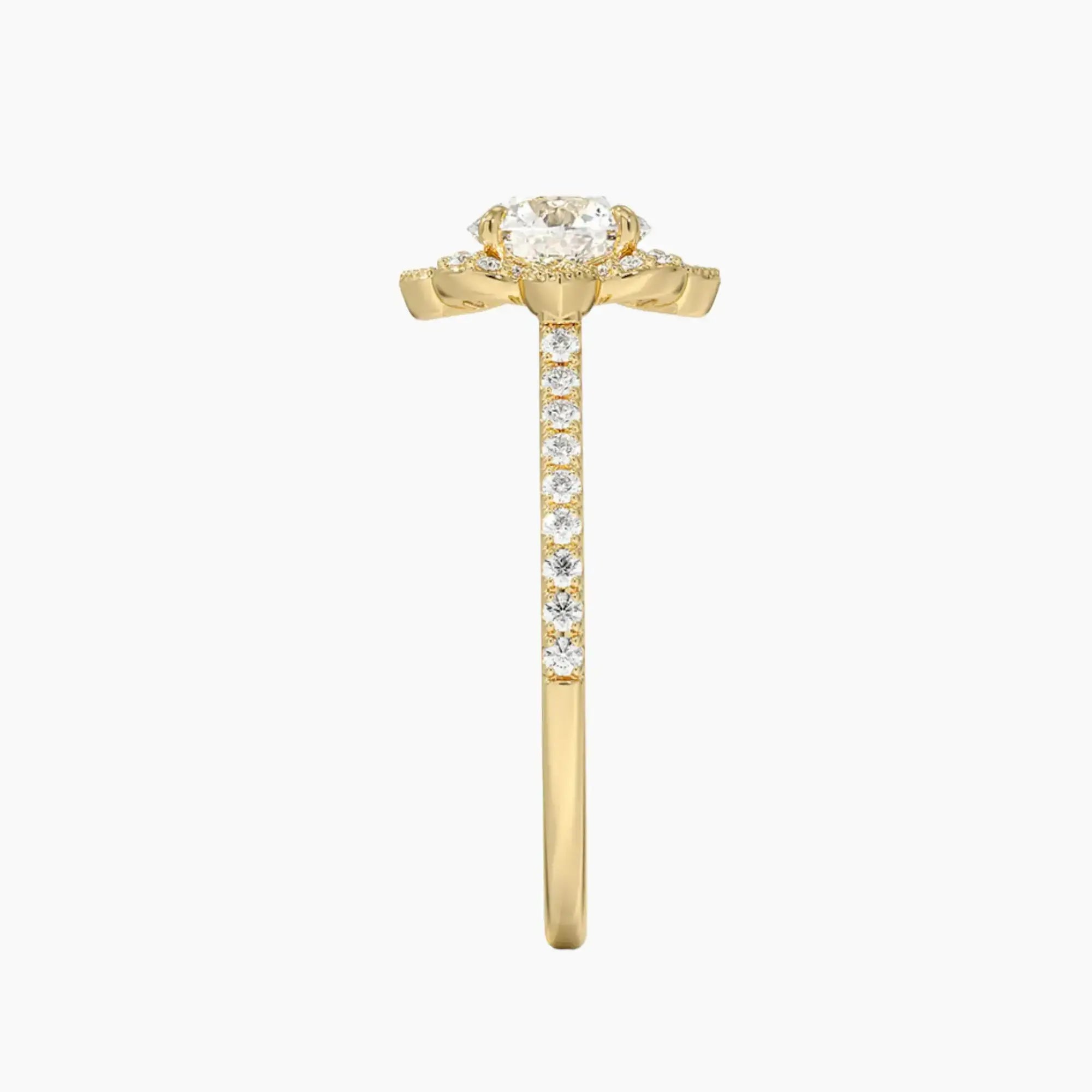Ravenna Round 1.5 Carat Lab Grown Diamond Engagement Ring in 14K Yellow Gold