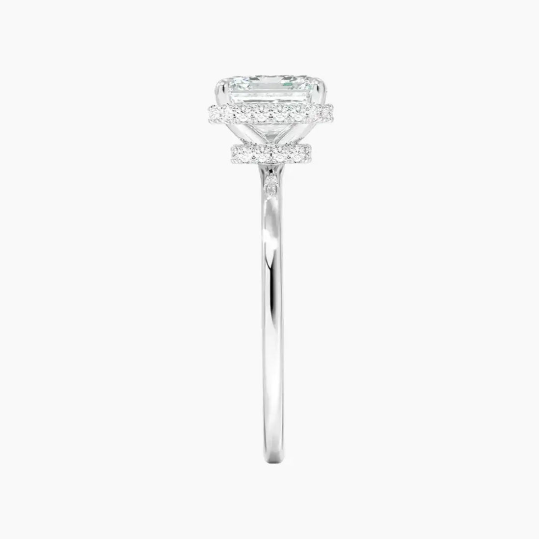 Mirabel Asscher Hidden Halo 2.5 Carat Lab Grown Diamond Engagement Ring in 14K Yellow Gold