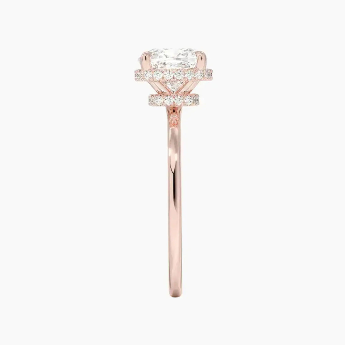Mirabel Cushion Hidden Halo Diamond Ring Setting in 18K Yellow Gold