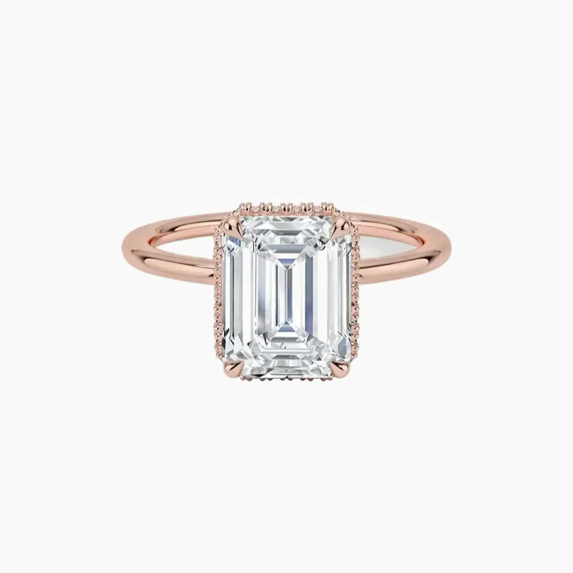 Mirabel Emerald Hidden Halo 1.5 Carat Lab Grown Diamond Engagement Ring in 14K Yellow Gold