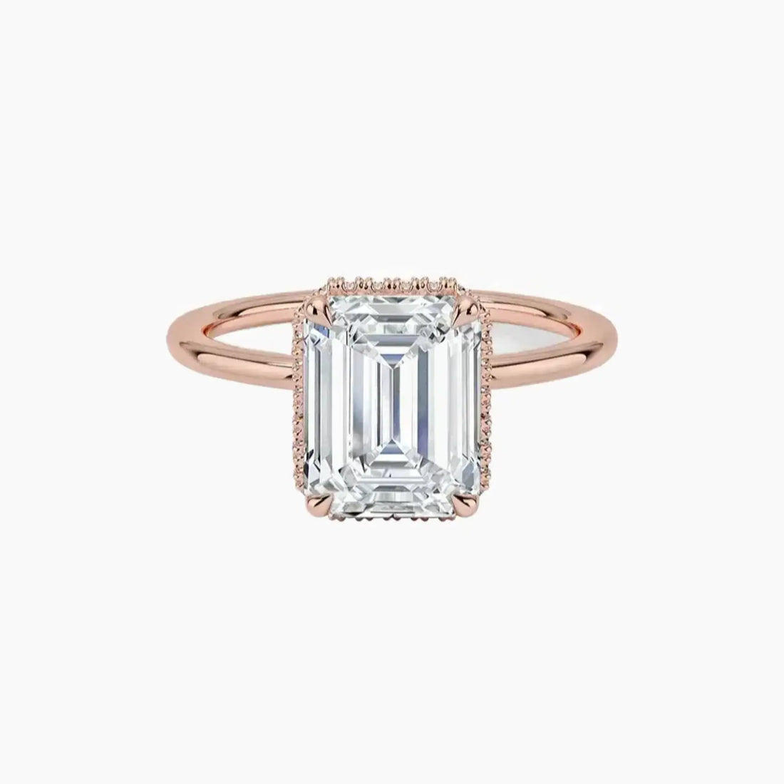 Mirabel Emerald Hidden Halo 2.5 Carat Lab Grown Diamond Engagement Ring in 14K Yellow Gold