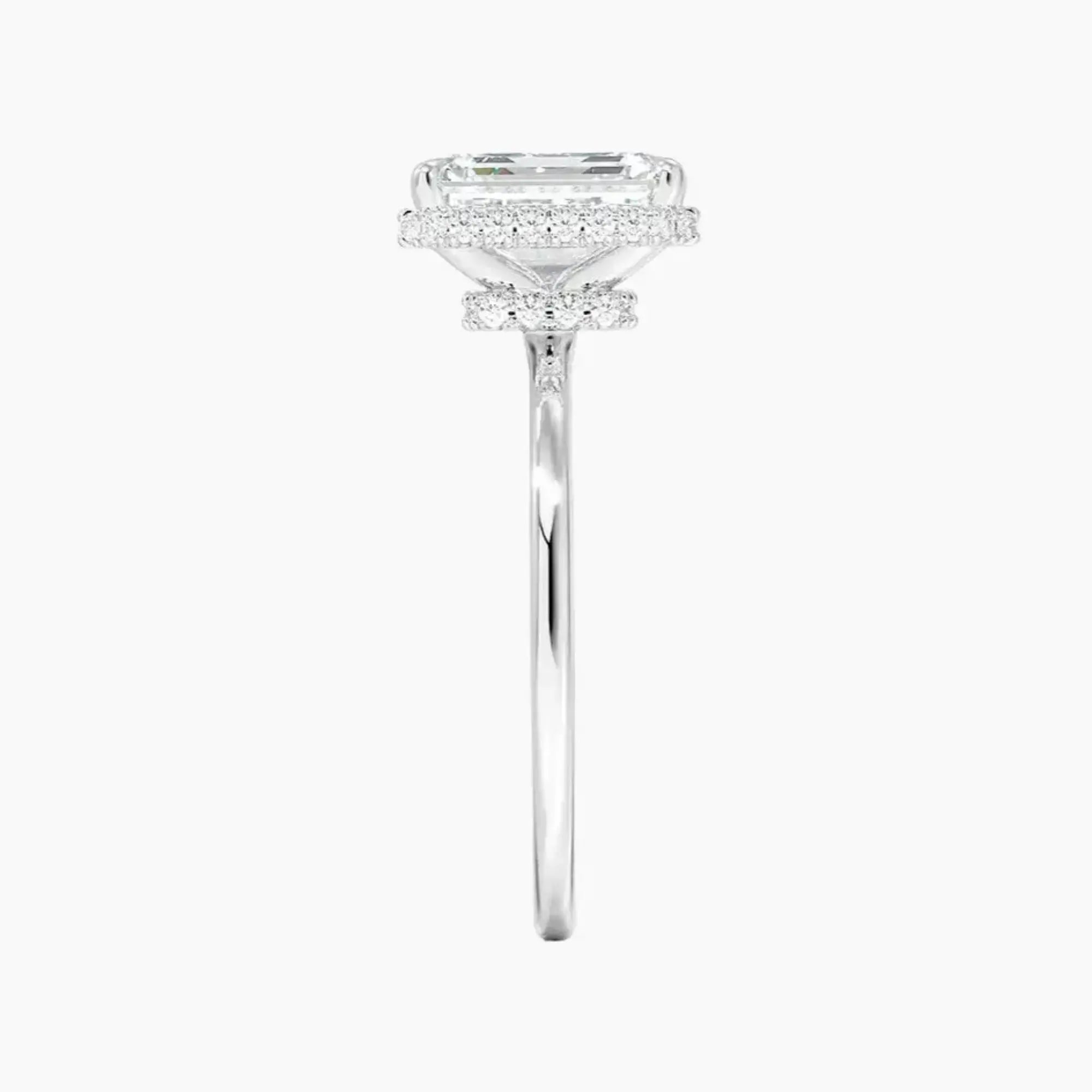 Mirabel Emerald Hidden Halo 1.5 Carat Lab Grown Diamond Engagement Ring in 14K Rose Gold