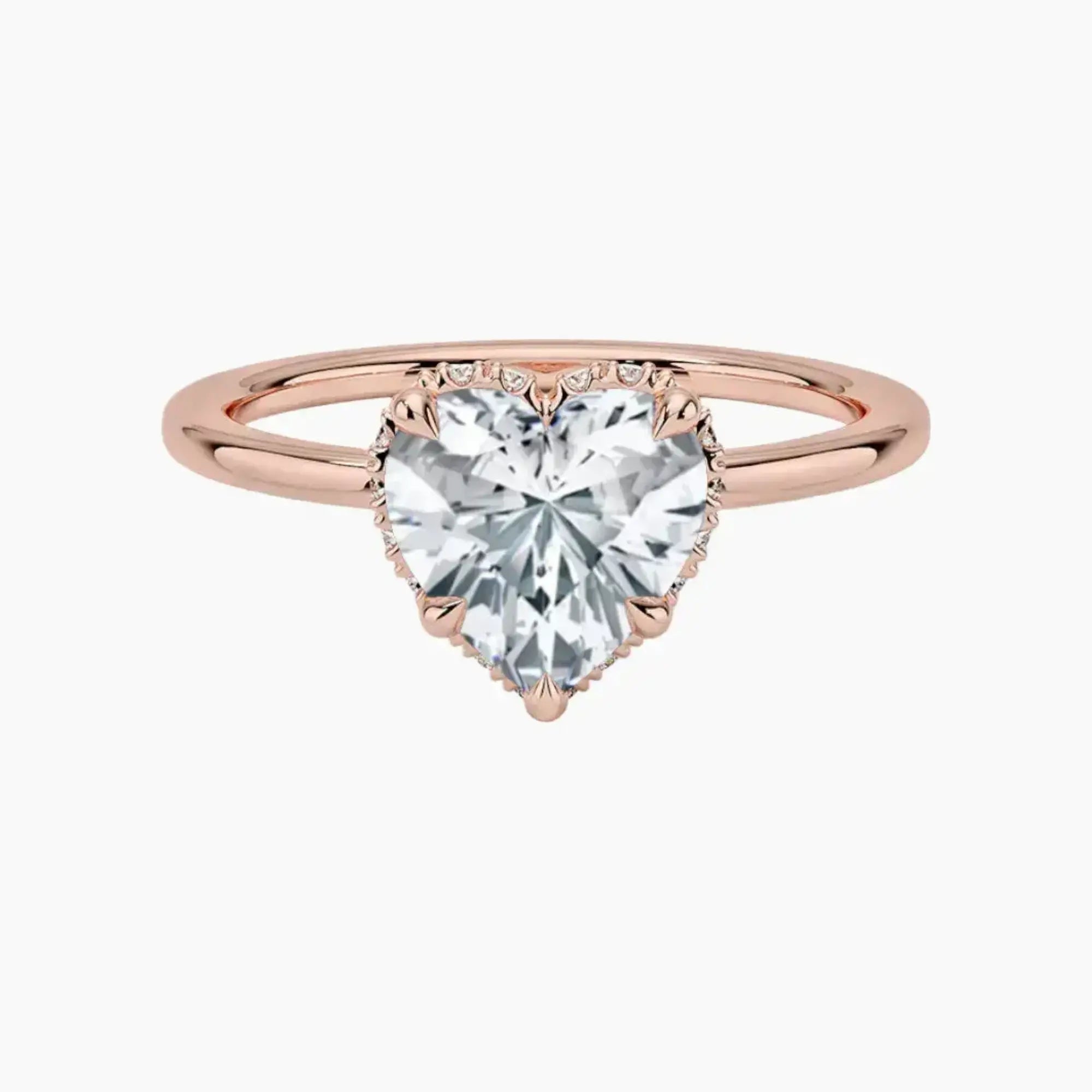 Mirabel Heart Hidden Halo Diamond Ring Setting in 14K Yellow Gold