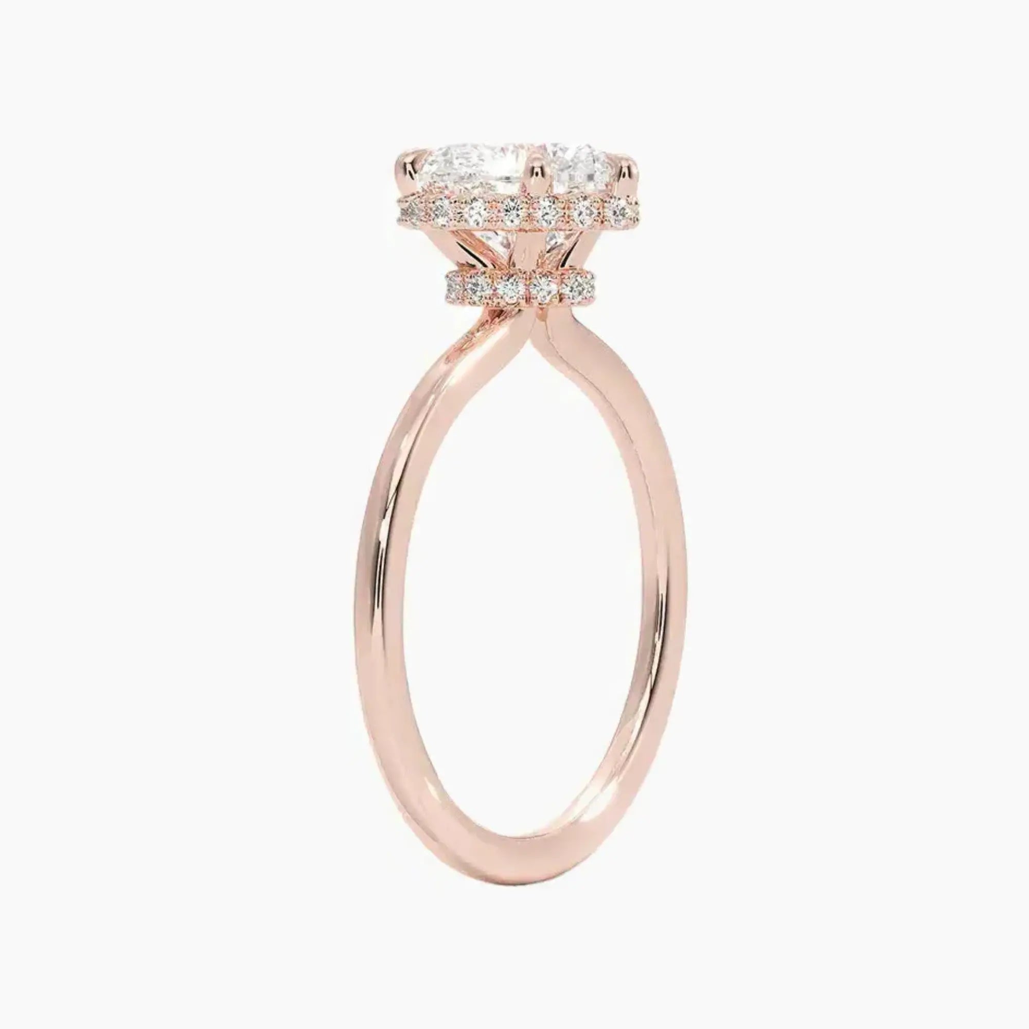 Mirabel Heart Hidden Halo 1 Carat Lab Grown Diamond Engagement Ring in 14K White Gold