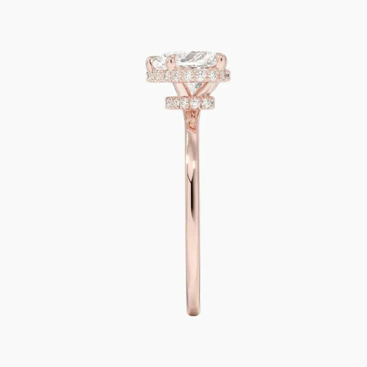 Mirabel Heart Hidden Halo 3 Carat Lab Grown Diamond Engagement Ring in 18K Yellow Gold
