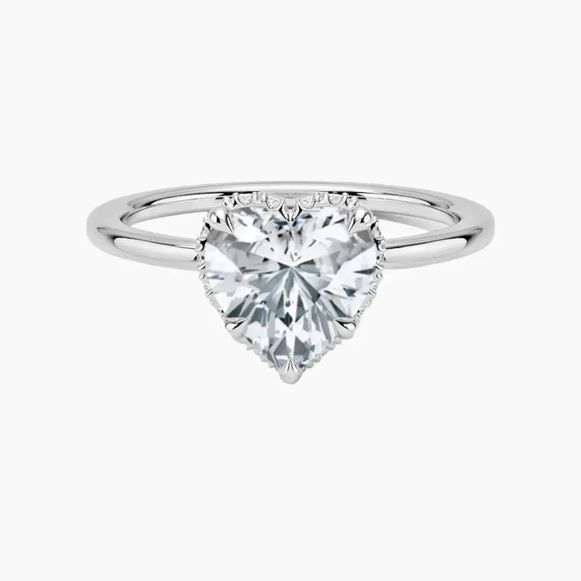 Mirabel Heart Hidden Halo 1.5 Carat Lab Grown Diamond Engagement Ring in 14K White Gold