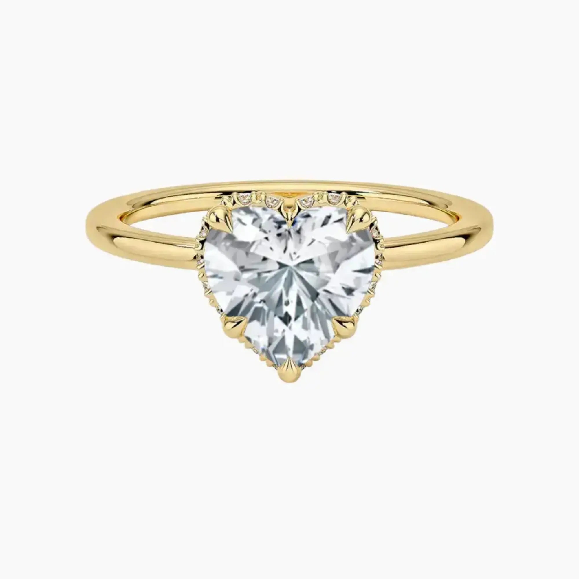 Mirabel Heart Hidden Halo 1.5 Carat Lab Grown Diamond Engagement Ring in 18K Rose Gold
