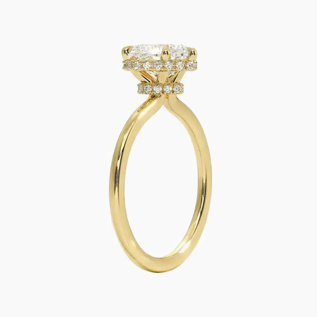 Mirabel Heart Hidden Halo 3 Carat Lab Grown Diamond Engagement Ring in 18K Rose Gold
