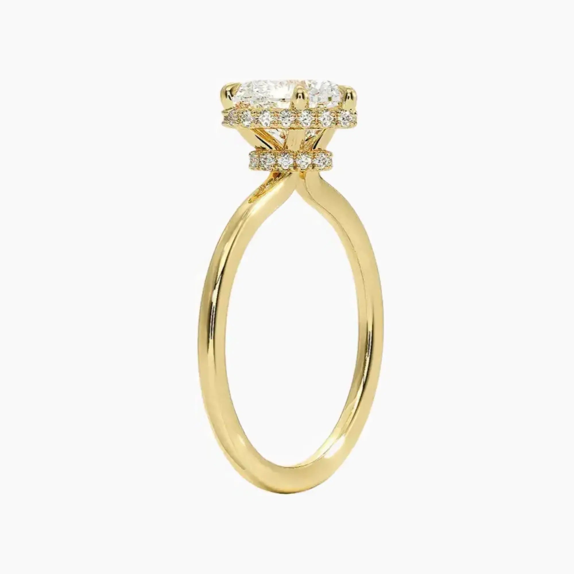 Mirabel Heart Hidden Halo 2 Carat Lab Grown Diamond Engagement Ring in 18K White Gold