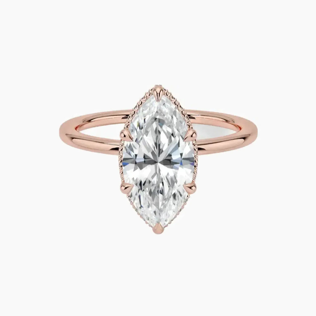 Mirabel Marquise Hidden Halo 2.5 Carat Lab Grown Diamond Engagement Ring in 14K White Gold
