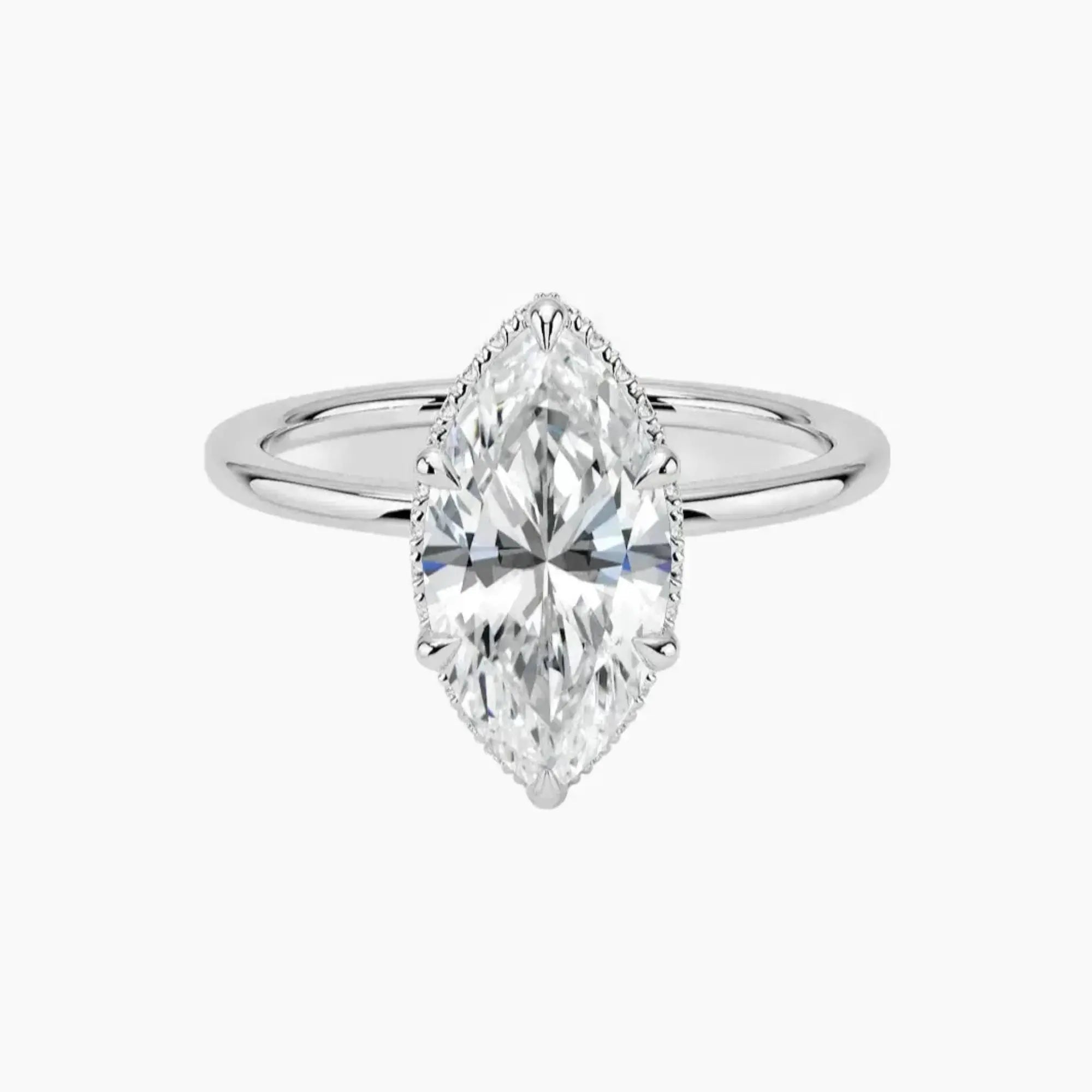 Mirabel Marquise Hidden Halo 1.5 Carat Lab Grown Diamond Engagement Ring in 14K Rose Gold