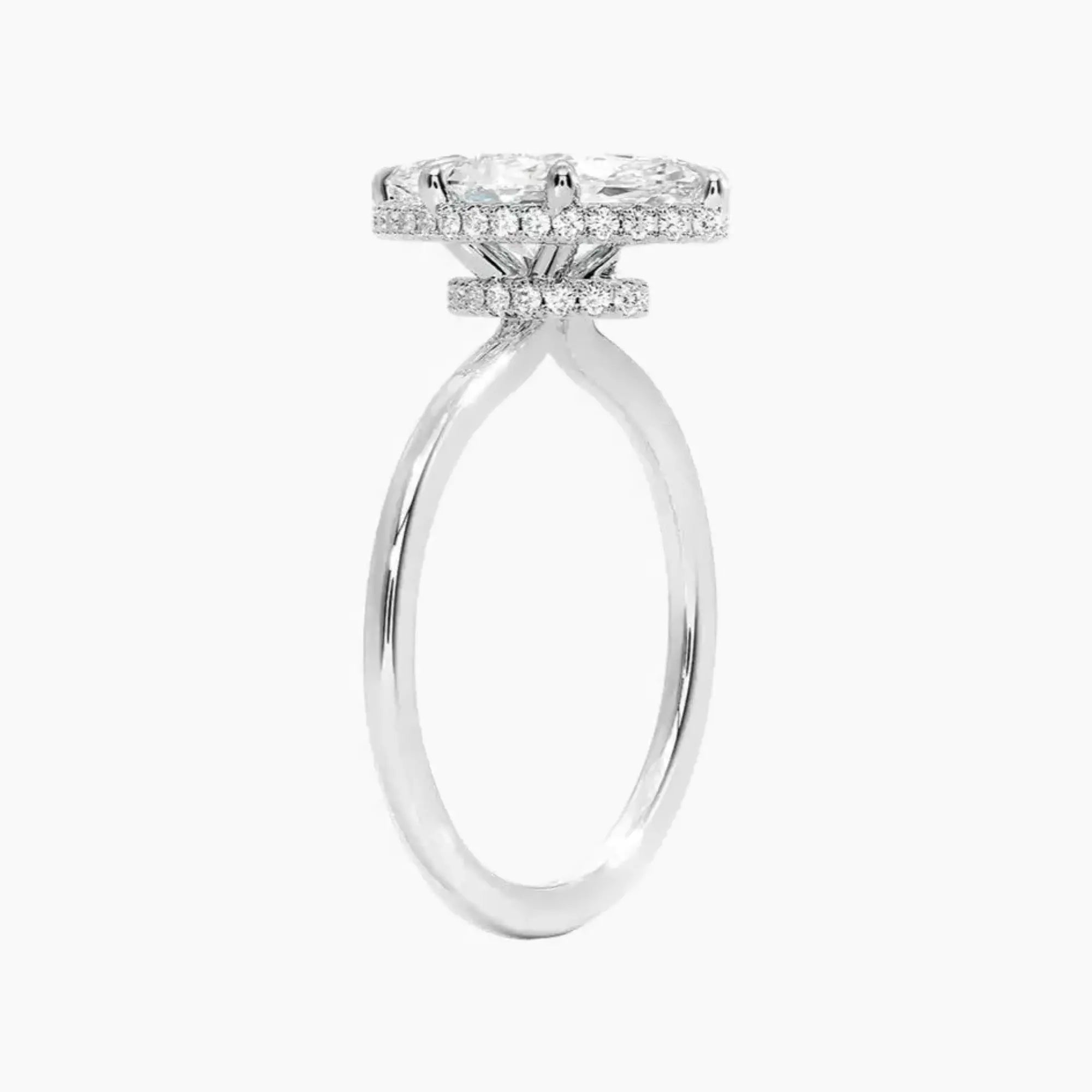Mirabel Marquise Hidden Halo 2.5 Carat Lab Grown Diamond Engagement Ring in 14K White Gold