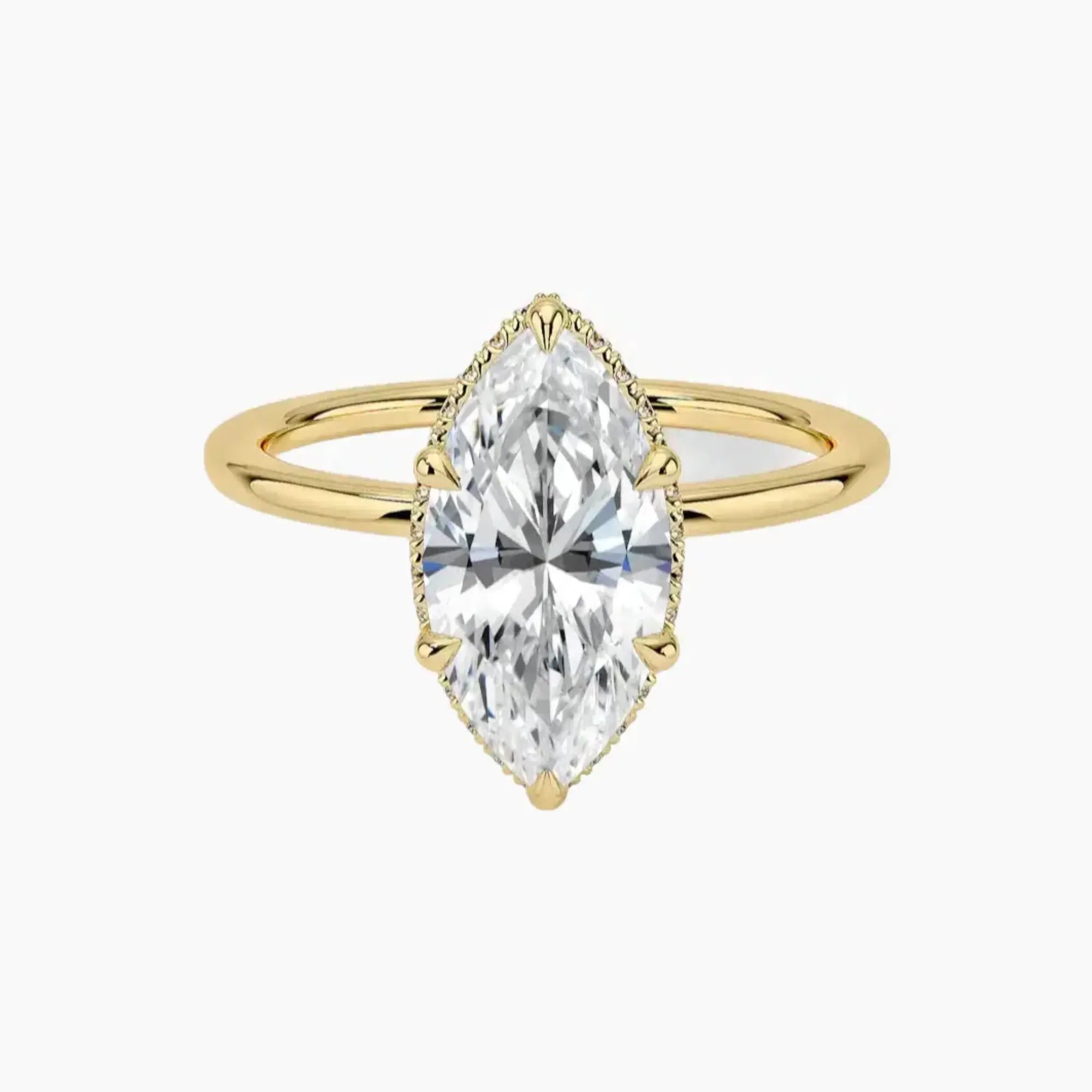 Mirabel Marquise Hidden Halo 2 Carat Lab Grown Diamond Engagement Ring in 18K White Gold