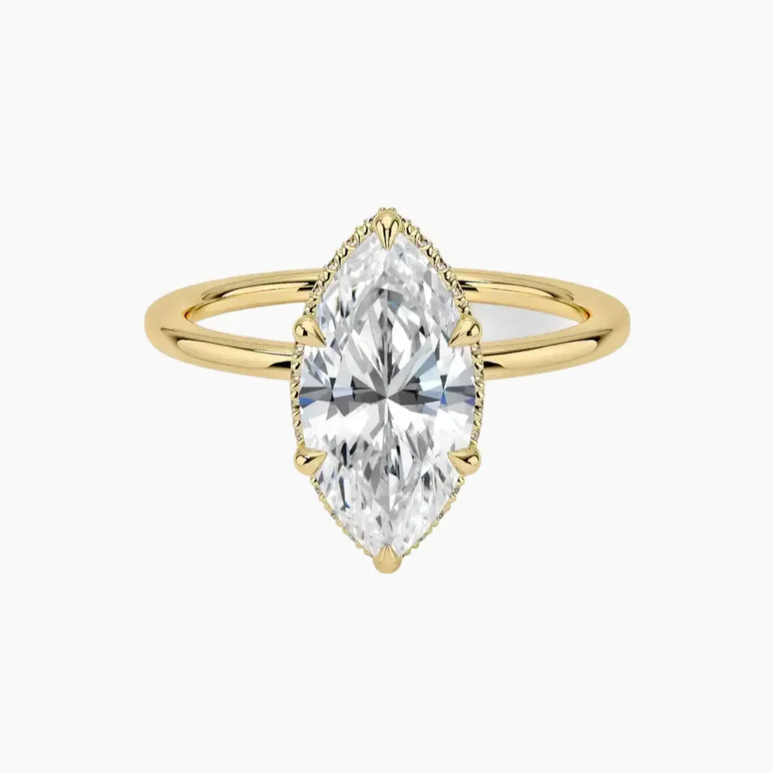 Mirabel Marquise Hidden Halo 2 Carat Lab Grown Diamond Engagement Ring in 18K White Gold