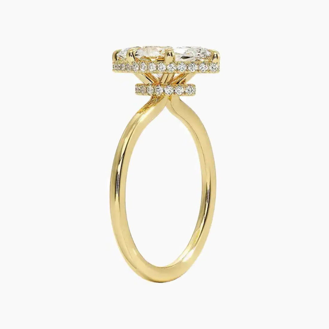 Mirabel Marquise Hidden Halo 2.5 Carat Lab Grown Diamond Engagement Ring in 14K Rose Gold