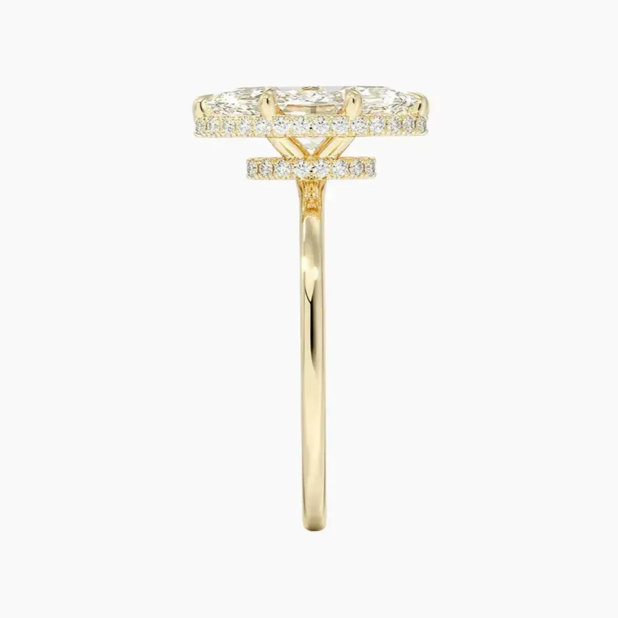 Mirabel Marquise Hidden Halo 1.5 Carat Lab Grown Diamond Engagement Ring in 18K White Gold