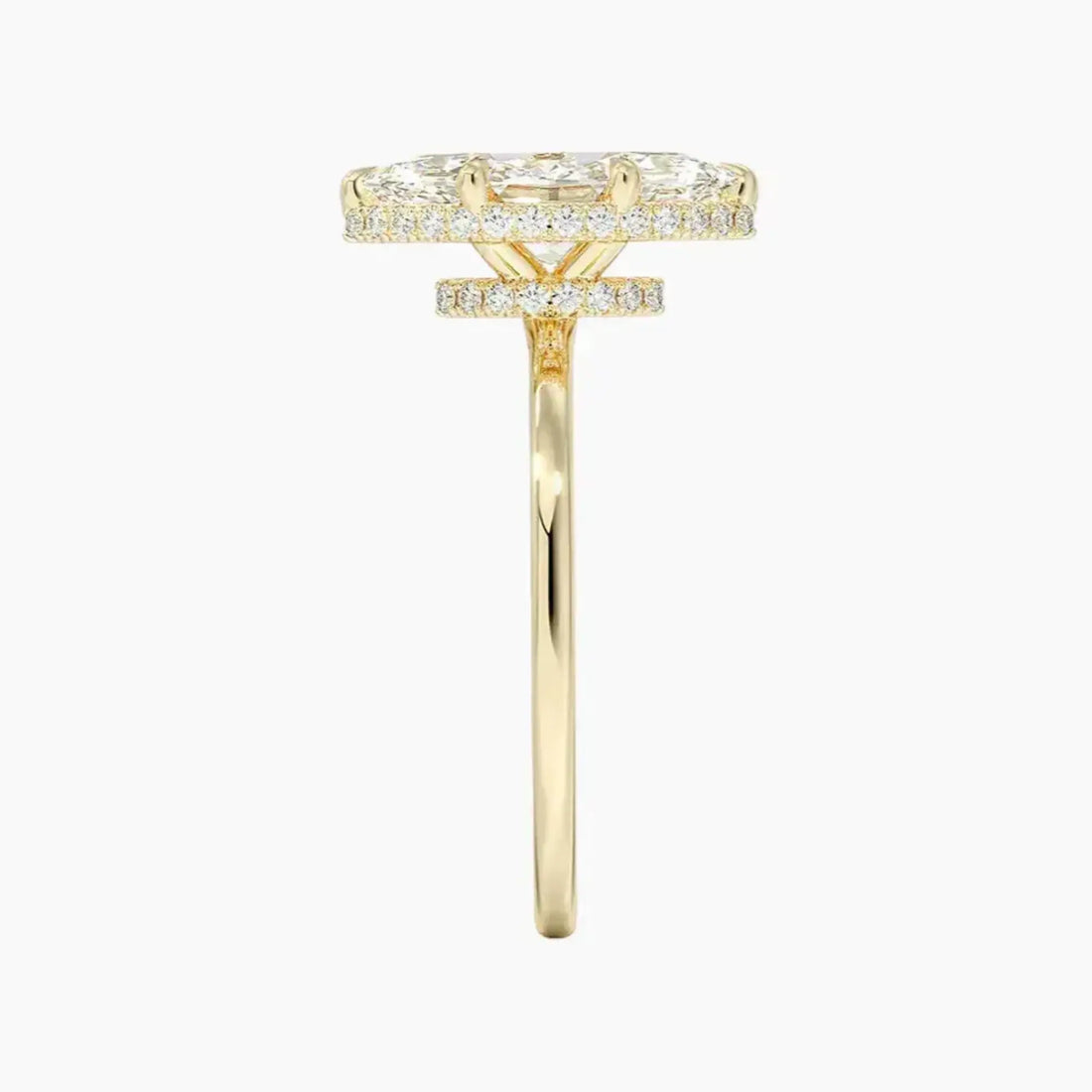 Mirabel Marquise Hidden Halo 1.5 Carat Lab Grown Diamond Engagement Ring in 18K Rose Gold