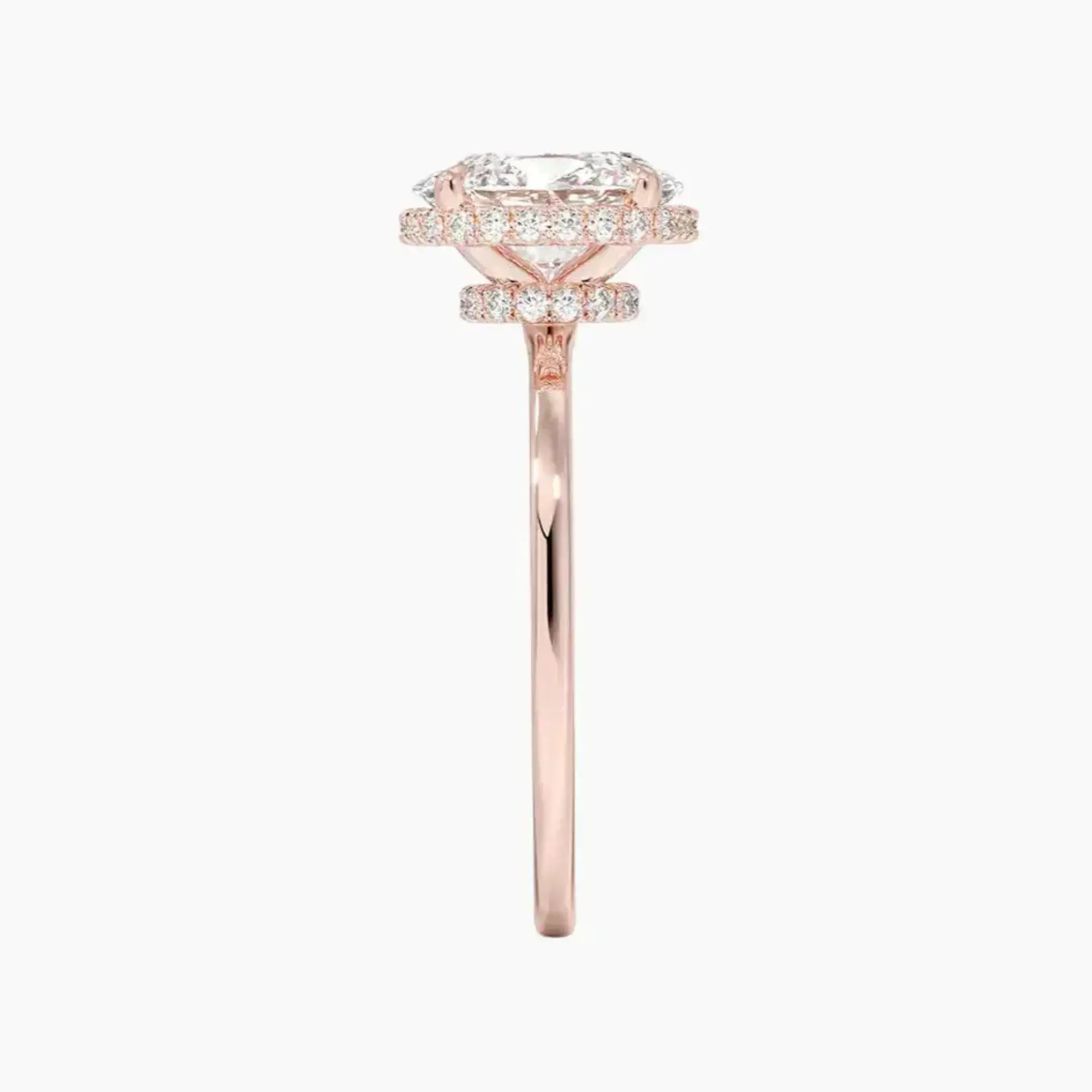 Mirabel Oval Hidden Halo 2.5 Carat Lab Grown Diamond Engagement Ring in 18K Yellow Gold