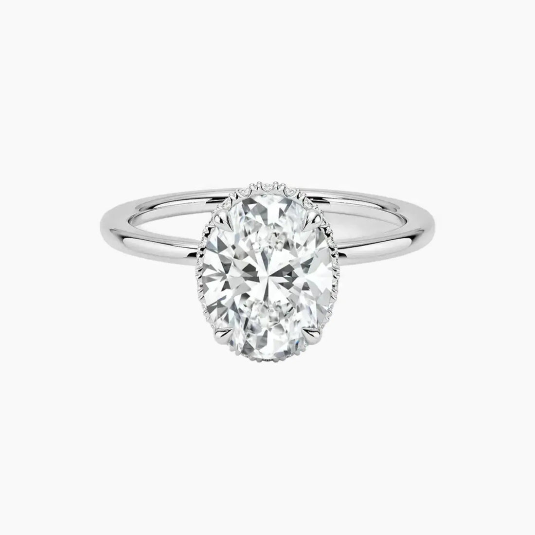Mirabel Oval Hidden Halo 1.5 Carat Lab Grown Diamond Engagement Ring in 18K Rose Gold