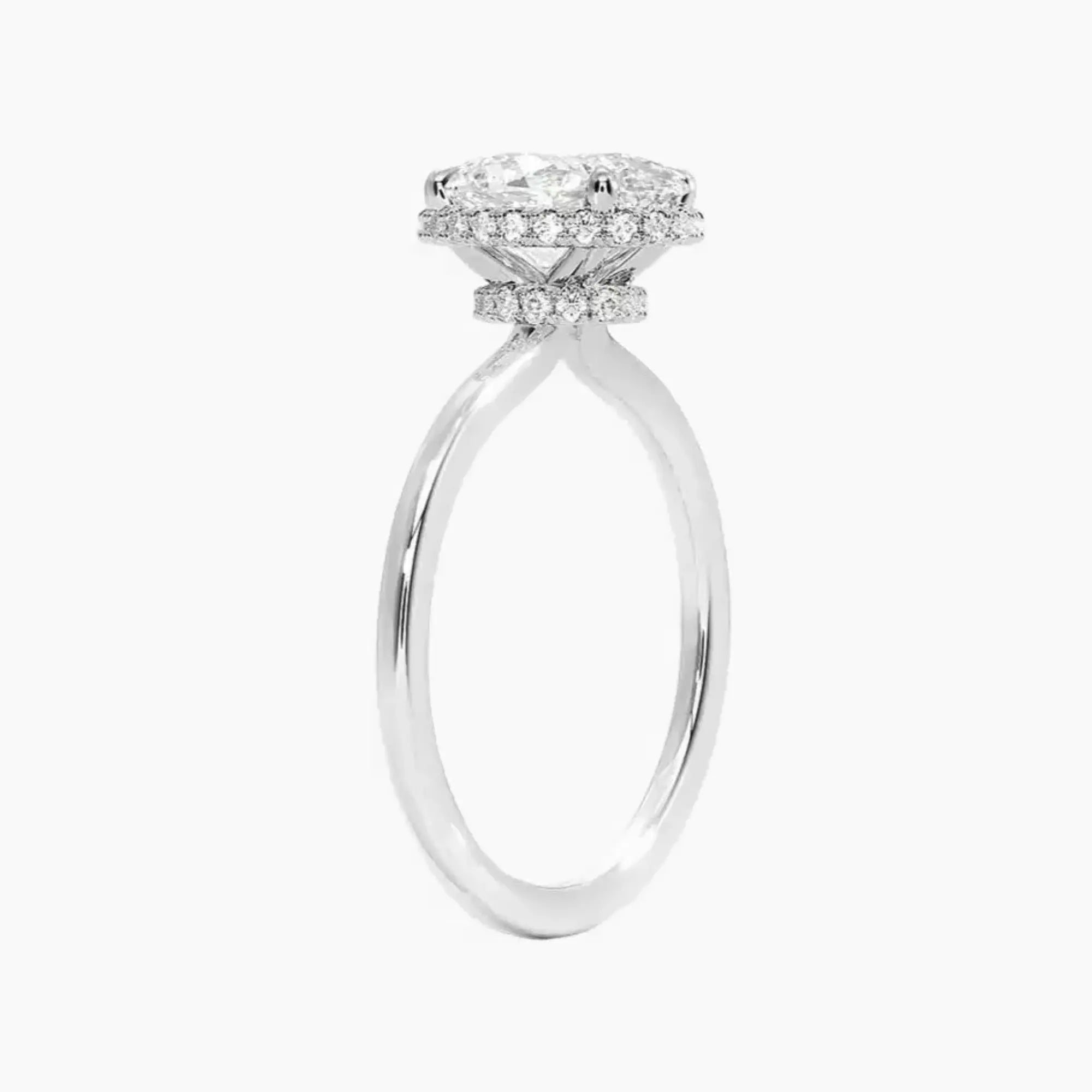 Mirabel Oval Hidden Halo 1.5 Carat Lab Grown Diamond Engagement Ring in 14K Rose Gold