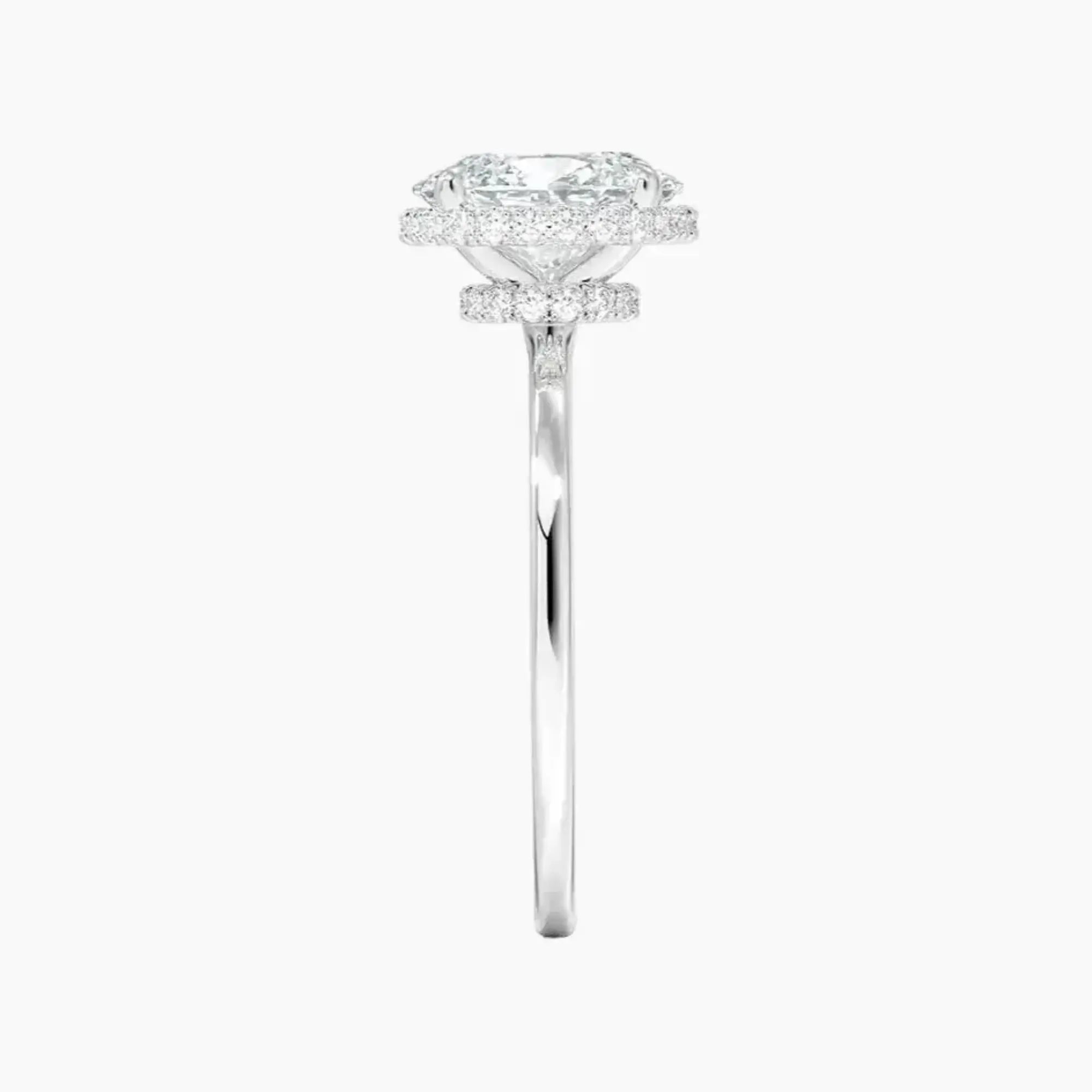 Mirabel Oval Hidden Halo 2 Carat Lab Grown Diamond Engagement Ring in 18K Yellow Gold