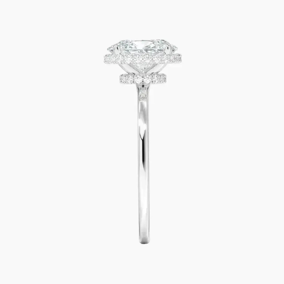 Mirabel Oval Hidden Halo 2 Carat Lab Grown Diamond Engagement Ring in 14K Rose Gold
