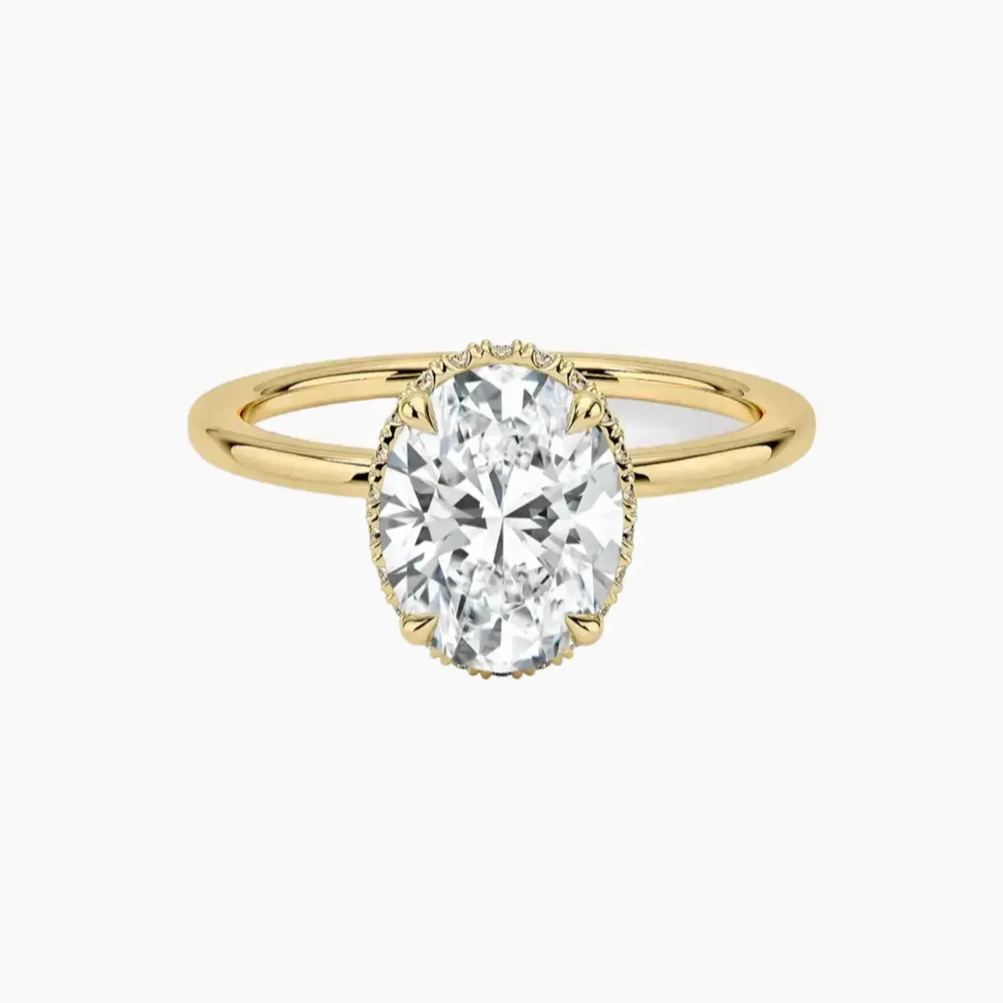 Mirabel Oval Hidden Halo 2.5 Carat Lab Grown Diamond Engagement Ring in 14K Rose Gold