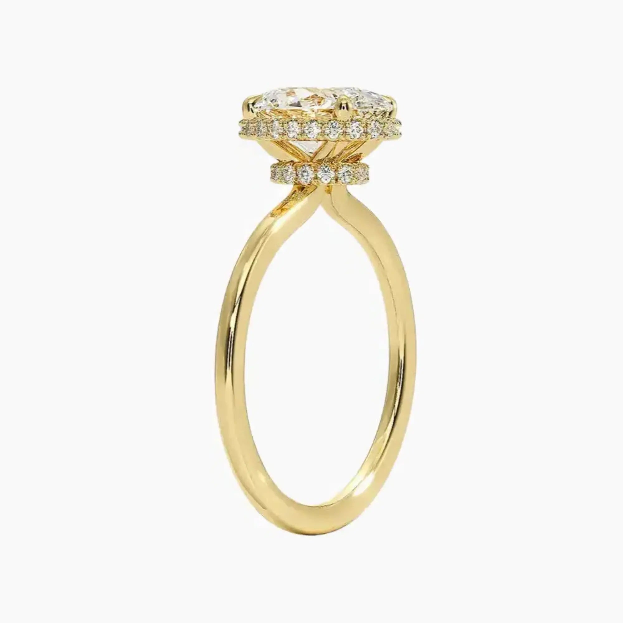 Mirabel Oval Hidden Halo 1.5 Carat Lab Grown Diamond Engagement Ring in 14K Rose Gold