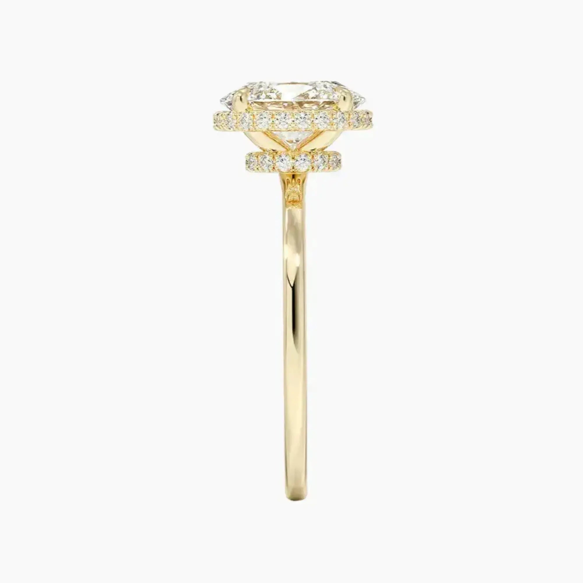 Mirabel Oval Hidden Halo 2 Carat Lab Grown Diamond Engagement Ring in 18K White Gold