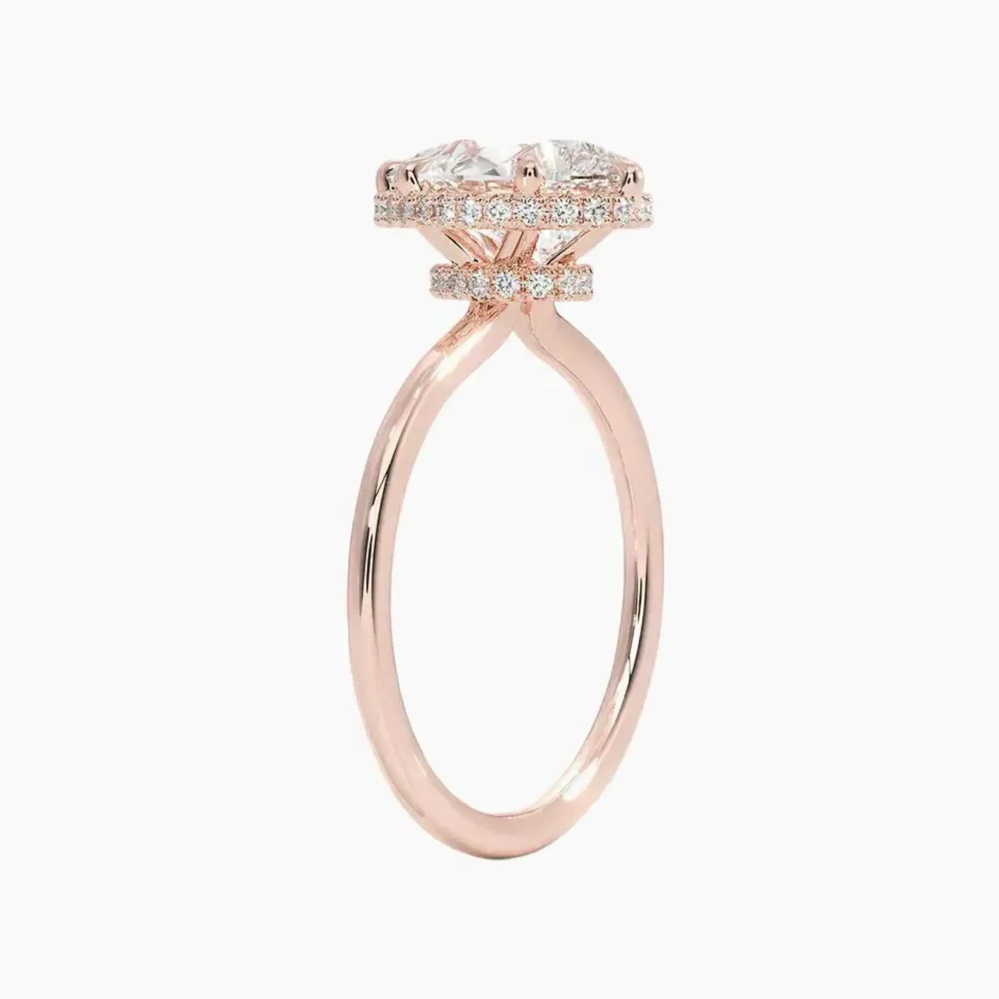 Mirabel Pear Hidden Halo 1.5 Carat Lab Grown Diamond Engagement Ring in 18K Rose Gold
