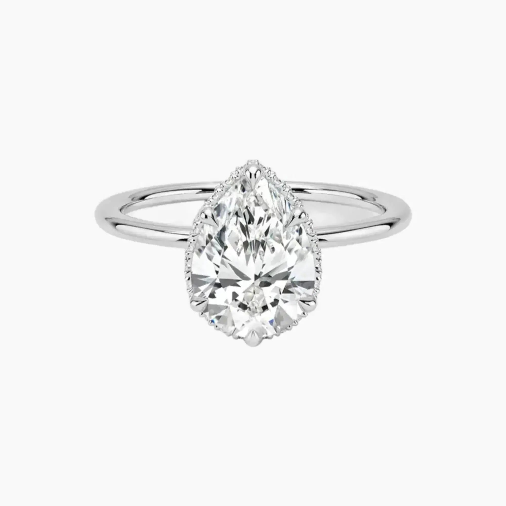 Mirabel Pear Hidden Halo 2 Carat Lab Grown Diamond Engagement Ring in 18K Rose Gold