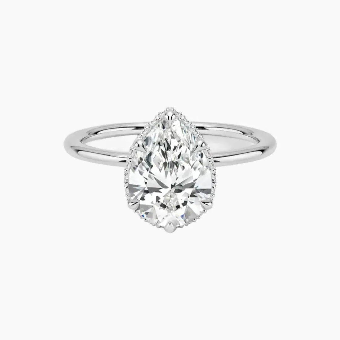 Mirabel Pear Hidden Halo 1.5 Carat Lab Grown Diamond Engagement Ring in 18K Rose Gold