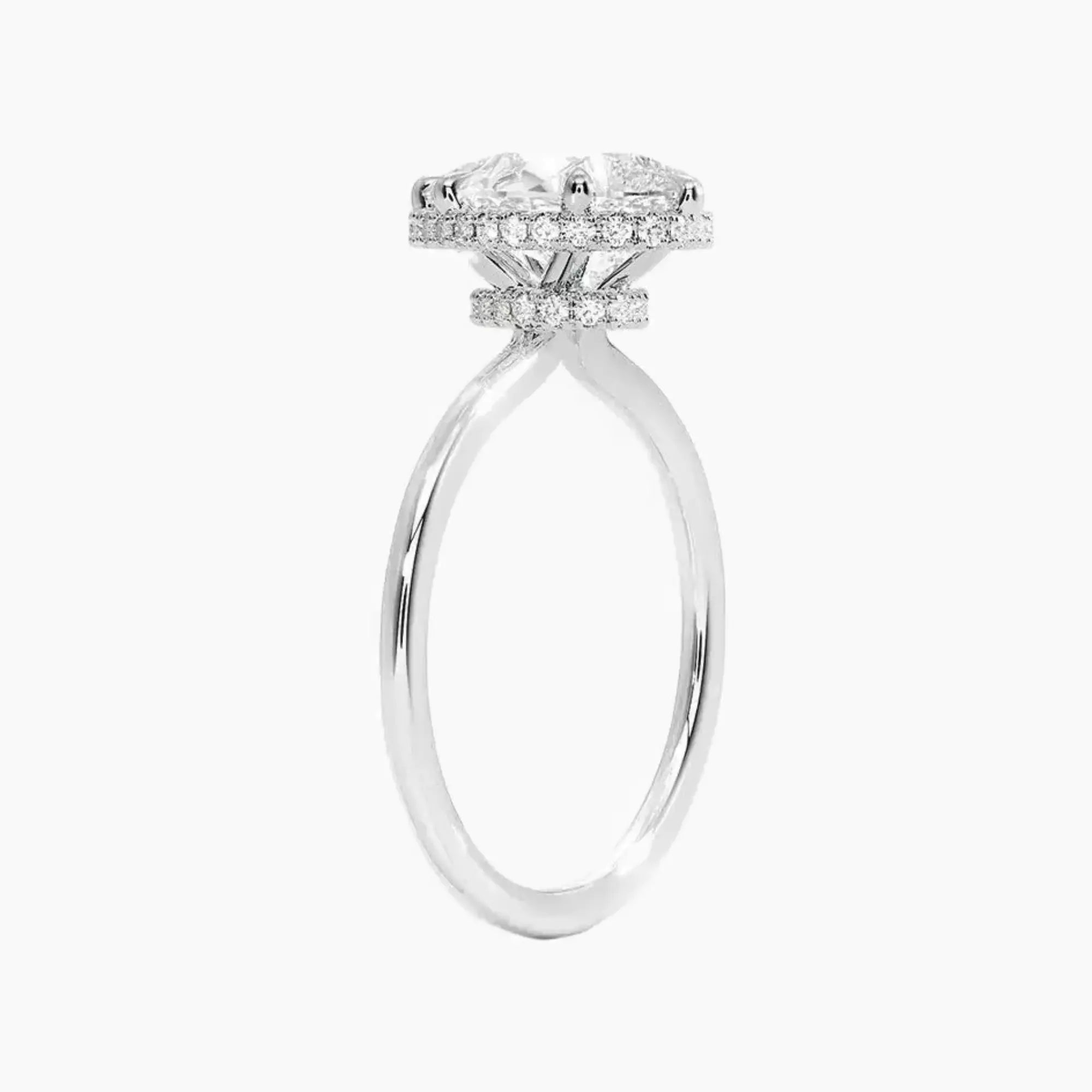 Mirabel Pear Hidden Halo 2 Carat Lab Grown Diamond Engagement Ring in 18K Rose Gold