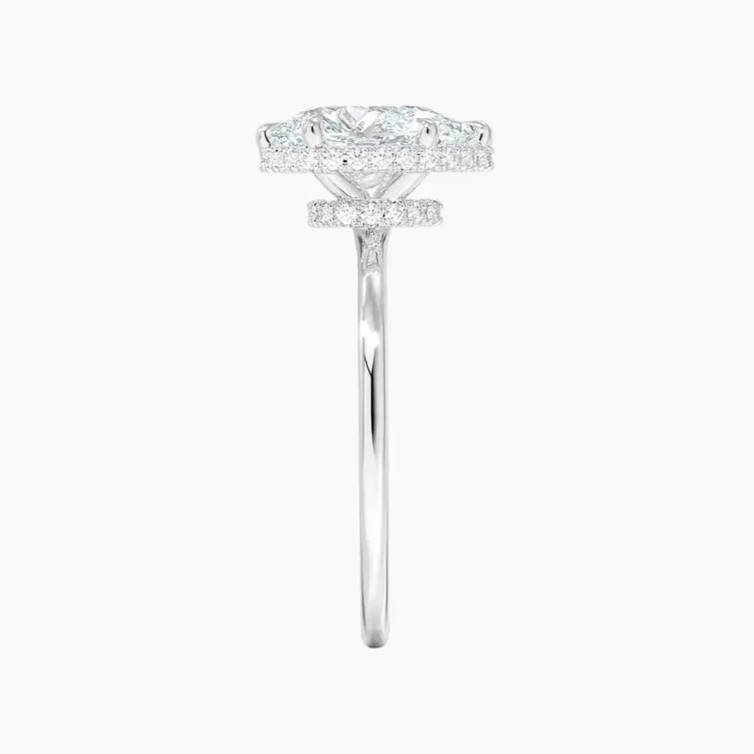 Mirabel Pear Hidden Halo 1.5 Carat Lab Grown Diamond Engagement Ring in 18K Yellow Gold