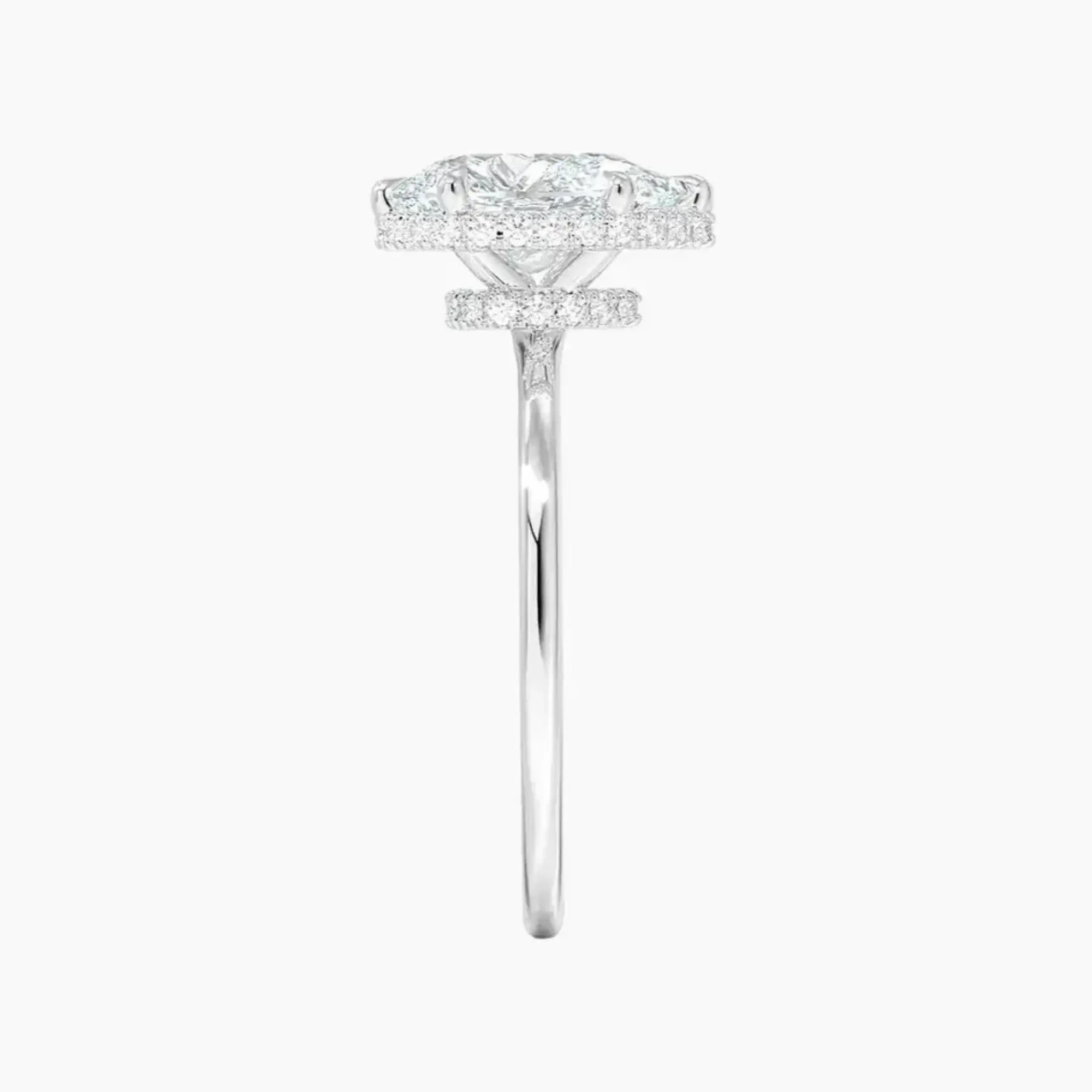 Mirabel Pear Hidden Halo Diamond Ring Setting in 14K Yellow Gold