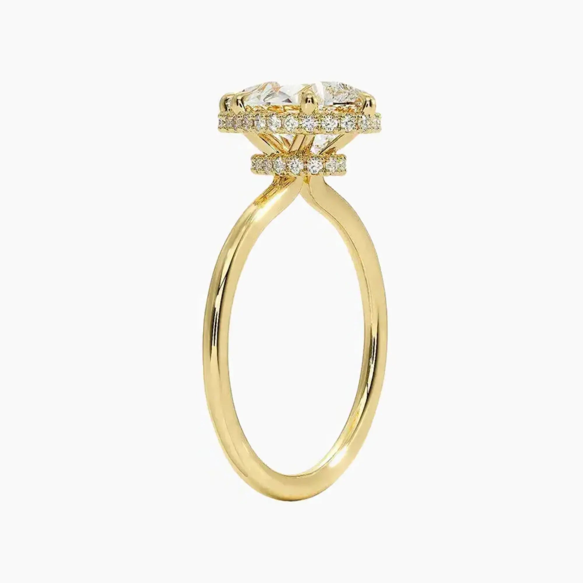 Mirabel Pear Hidden Halo 2.5 Carat Lab Grown Diamond Engagement Ring in 14K Yellow Gold
