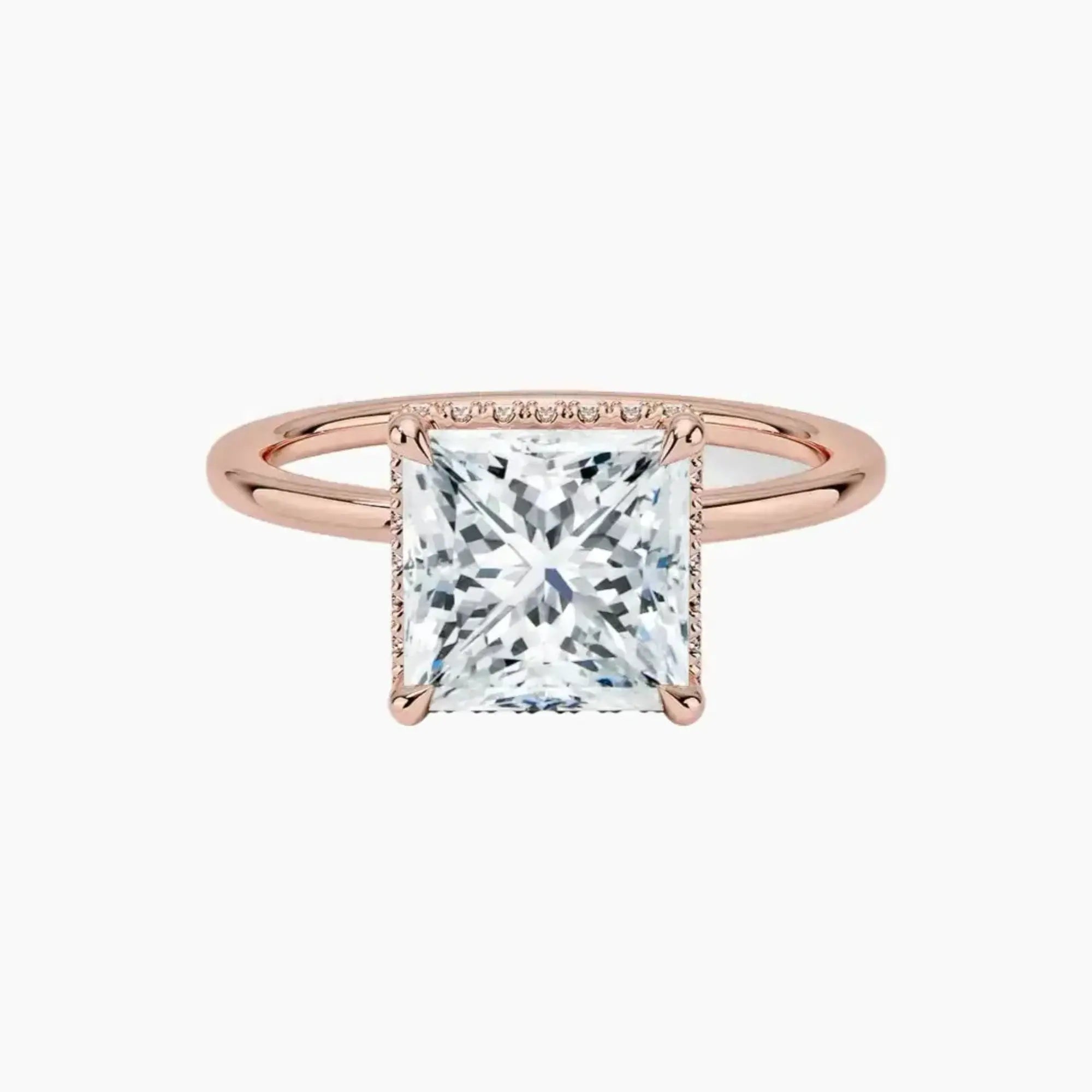 Mirabel Princess Hidden Halo 2 Carat Lab Grown Diamond Engagement Ring in 14K White Gold