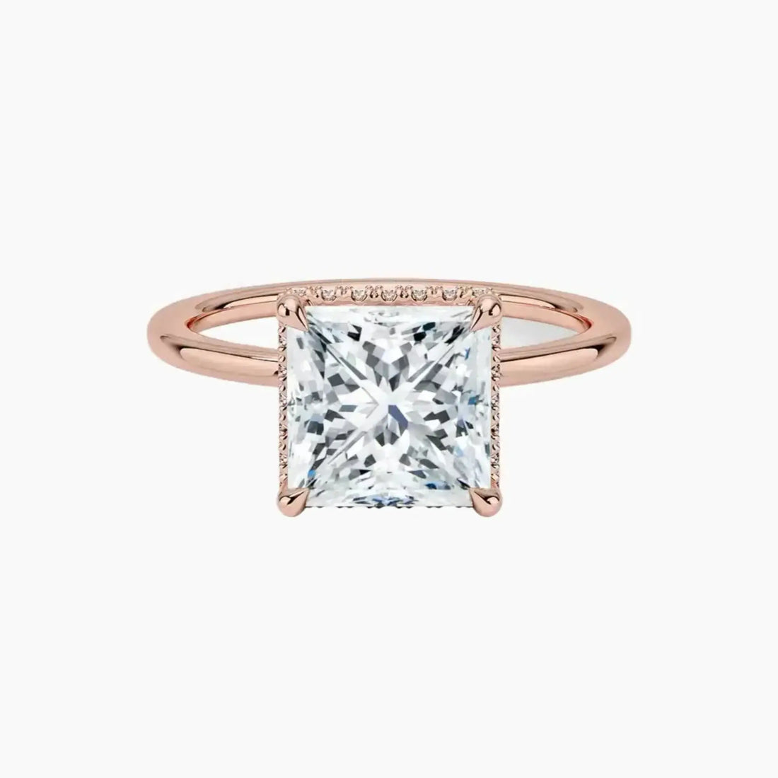 Mirabel Princess Hidden Halo 2.5 Carat Lab Grown Diamond Engagement Ring in 18K Yellow Gold