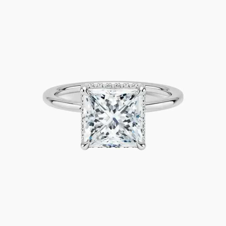 Mirabel Princess Hidden Halo 1.5 Carat Lab Grown Diamond Engagement Ring in 18K White Gold