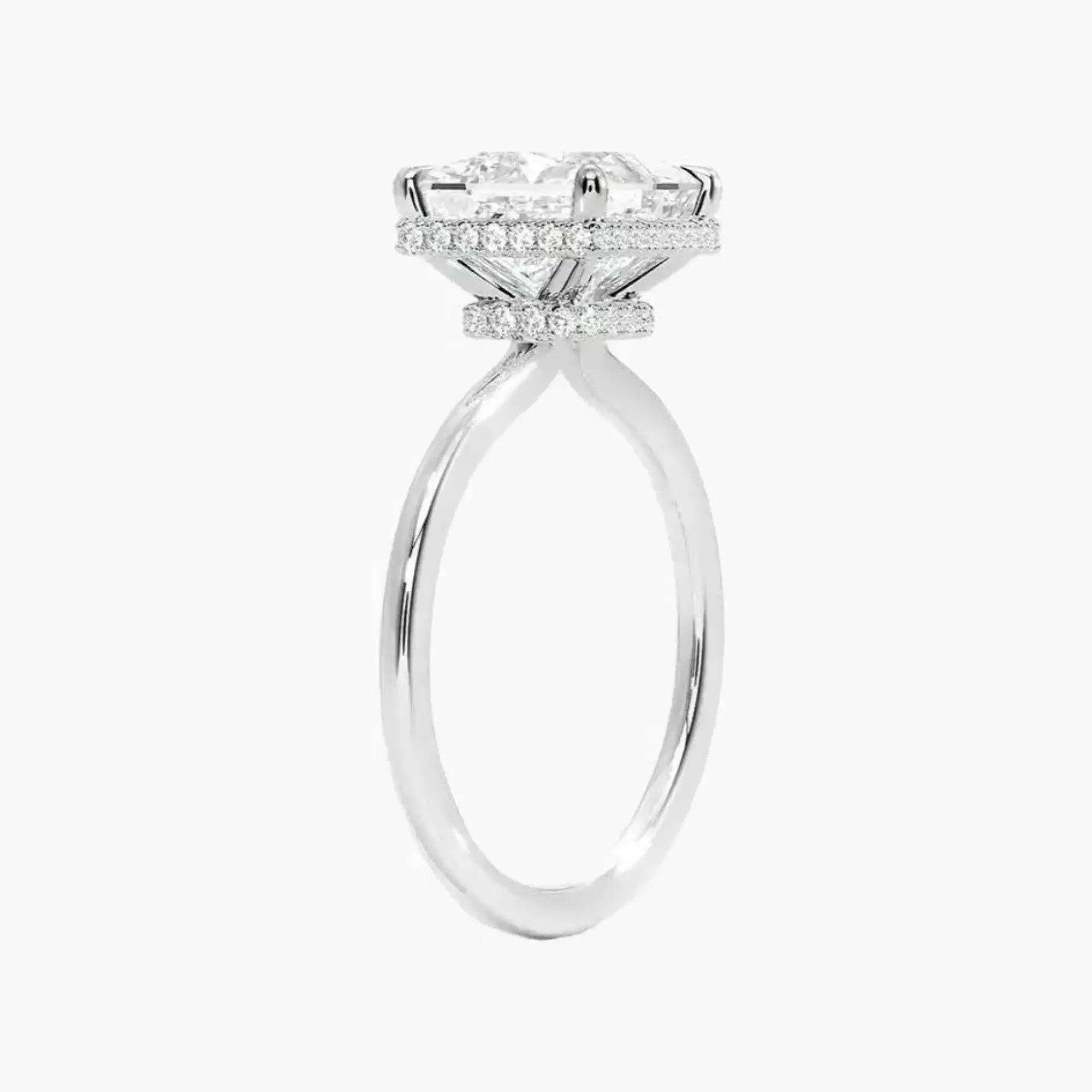 Mirabel Princess Hidden Halo 2.5 Carat Lab Grown Diamond Engagement Ring in 14K Yellow Gold