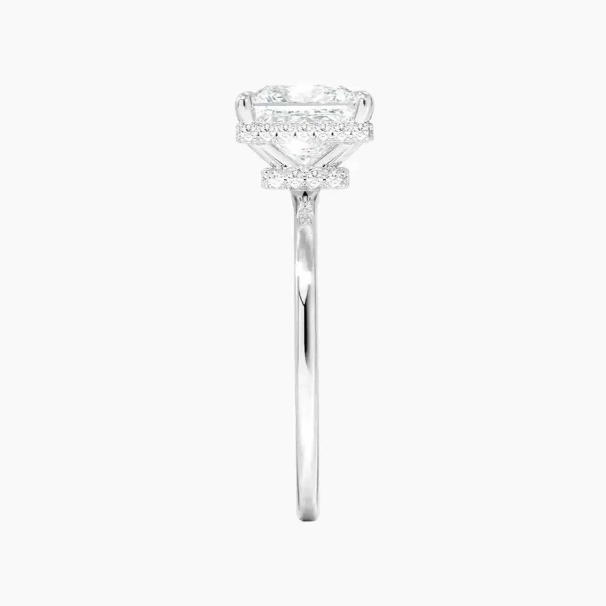 Mirabel Princess Hidden Halo 2.5 Carat Lab Grown Diamond Engagement Ring in 18K Yellow Gold