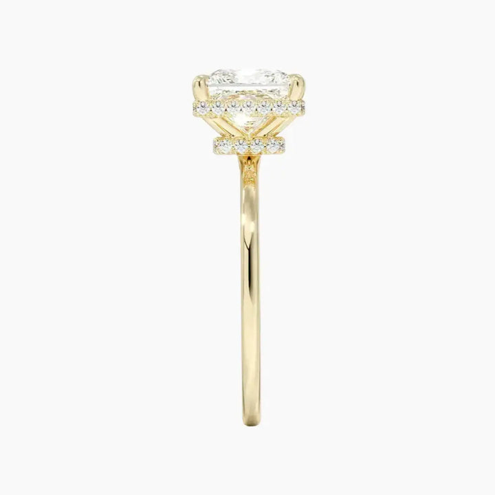 Mirabel Princess Hidden Halo 1.5 Carat Lab Grown Diamond Engagement Ring in 14K Rose Gold