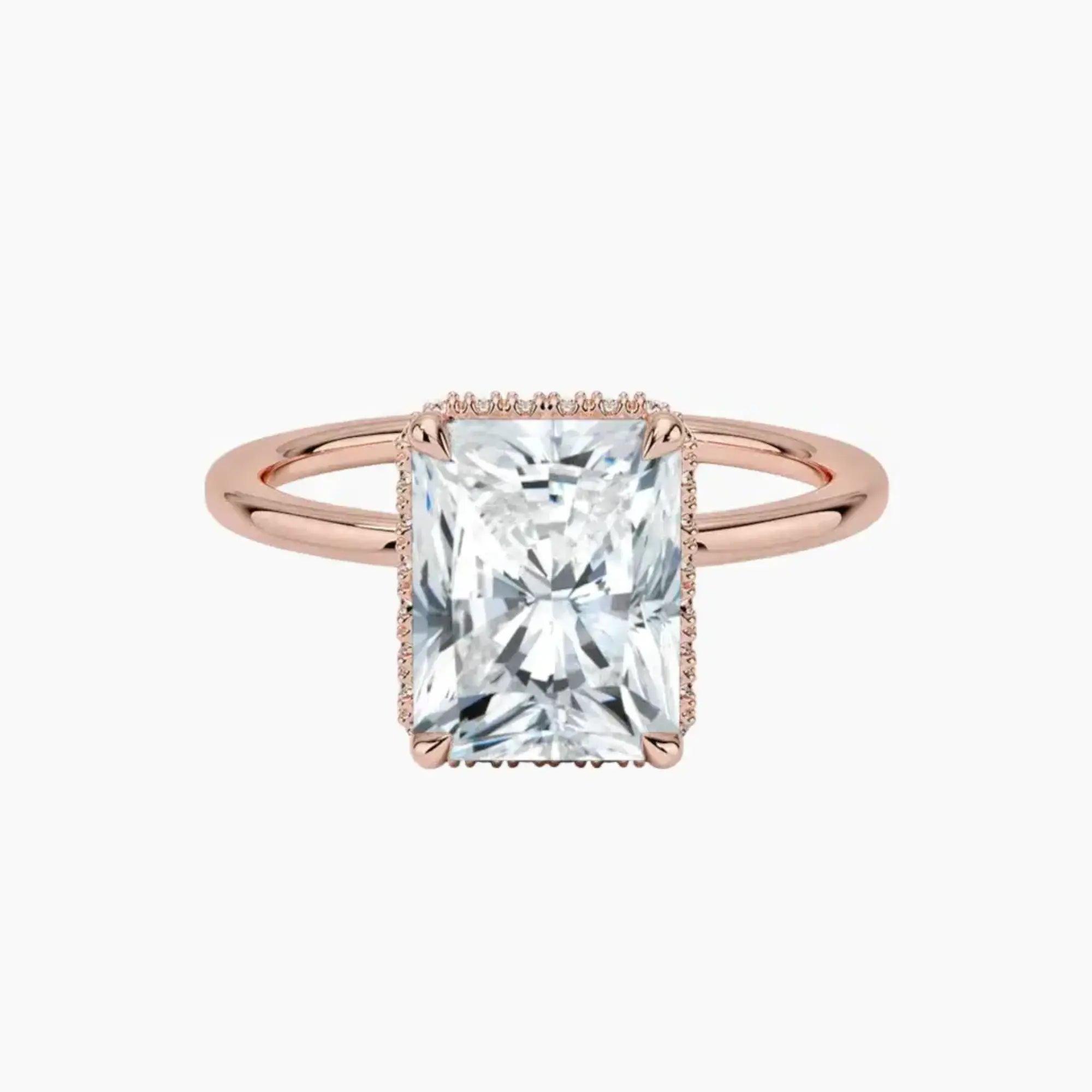Mirabel Radiant Hidden Halo 2.5 Carat Lab Grown Diamond Engagement Ring in 14K White Gold